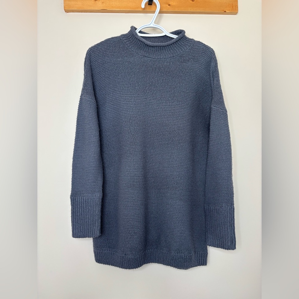 Cloth by RD Women's Steel Blue Mock Neck Sweater - Size M-L